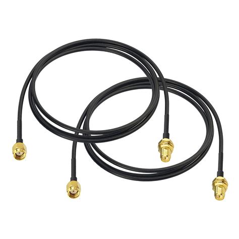 Bingfu RP-SMA Male to RP-SMA Female Bulkhead Mount RG174 WiFi Antenna ...