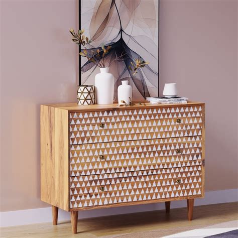 Serva Solid Wood Chest of Drawer (Natural) – Furnweave