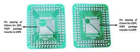 QFP/TQFP/LQFP/FQFP 32/44/64/80/100 LQF SMD to DIP Adapter PCB Board ...