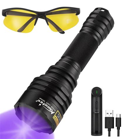 Alonefire Sv008 10w 365nm Uv Flashlight Rechargeable Blacklight Black ...