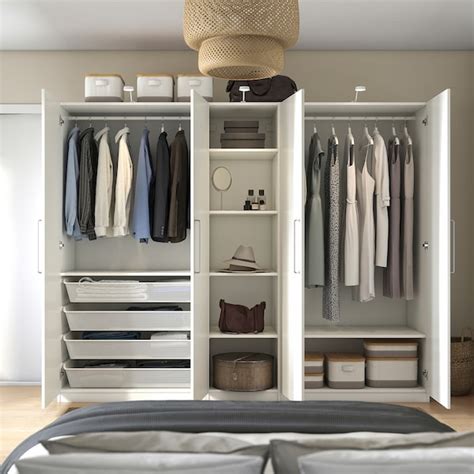 PAX / FORSAND wardrobe, white/white, 250x60x201 cm (983/8x235/8x791/4 ...