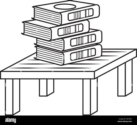 table with books icon over white background, vector illustration Stock ...