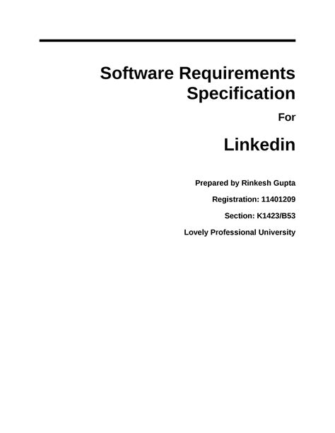 Linkedin srs - Software Requirements Specification For Linkedin ...