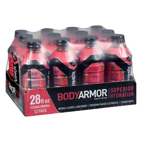 Body Armor Strawberry Banana Sports Drink, 28 oz Plastic Bottles, Pack ...