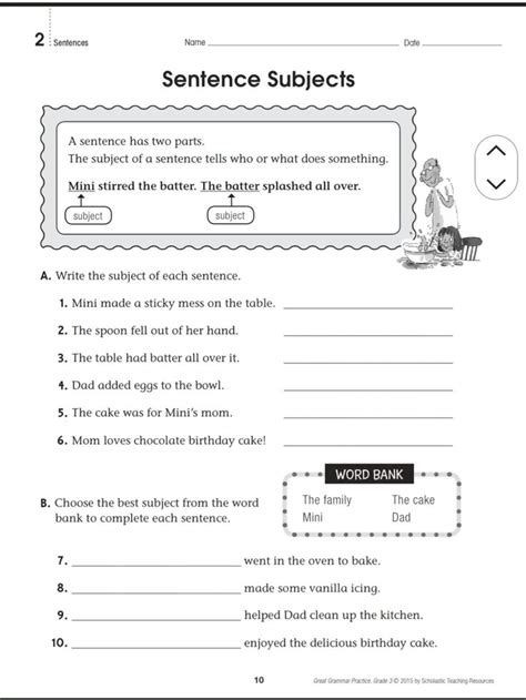 Image result for Subject Predicate 3rd Grade