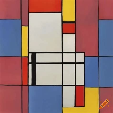Infographic representing piet mondrian's art style on Craiyon