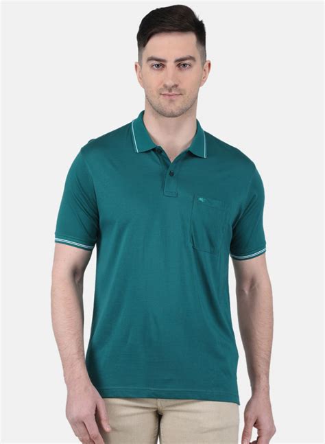 Buy Men Green Solid T-Shirt Online in India - Monte Carlo