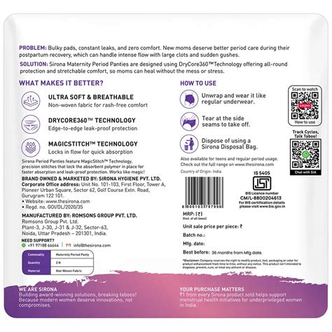 Buy Sirona Maternity Period Panties L-XL, 2 Count | 19 Minutes Delivery ...