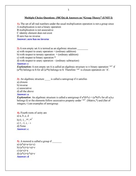 515735927 Abstract Algebra MCQs Question Bank 3 - 1 Multiple Choice ...