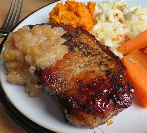 Pork Chops with Oven Roasted Applesauce | The English Kitchen