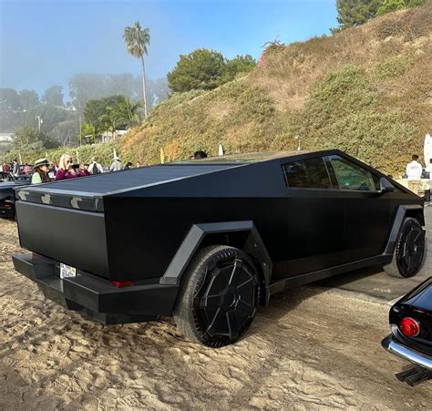 Tesla Chief Designer shows off matte black Cybertruck - Drive Tesla