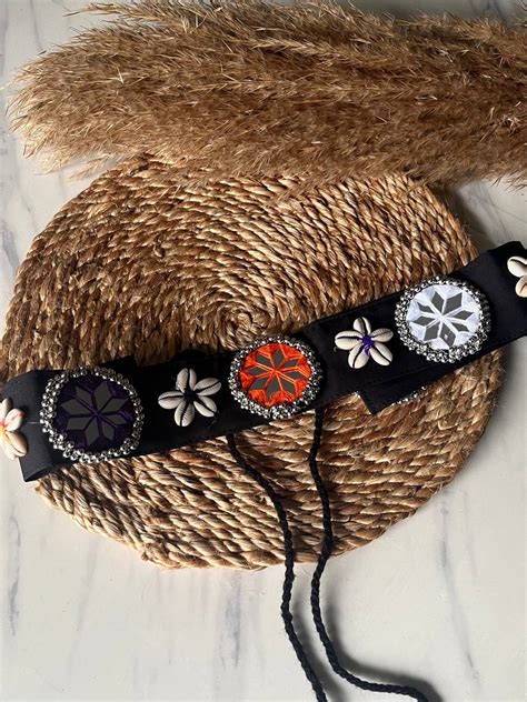 Kamli Multicolout Mirror Work Kutch Embroidery Dori Waist Belt [Kamarb ...