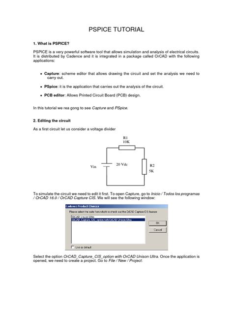 Image result for PSpice Tutorial PDF