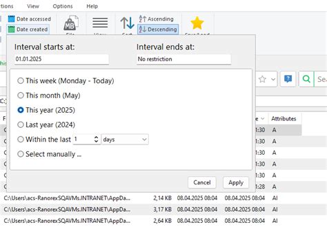 UltraSearch > Search > Filters