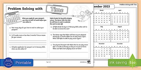 Time Word Problems I Resource I Twinkl ZA (teacher made)