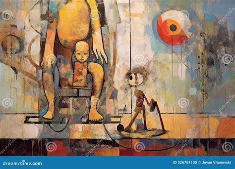 Surrealist Abstract Expressionist Painting With Symbolic Figurative Elements Stock Photo ...