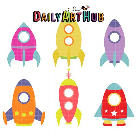 Rocket Ships Clip Art Set – Daily Art Hub // Graphics, Alphabets & SVG
