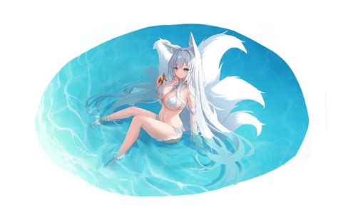 slepii4 azur lane shinano (azur lane) animal ears bikini kitsune ...