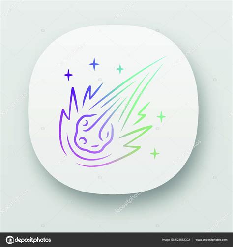 Comet App Icon Falling Star Meteor Asteroid Bright Celestial Object ...