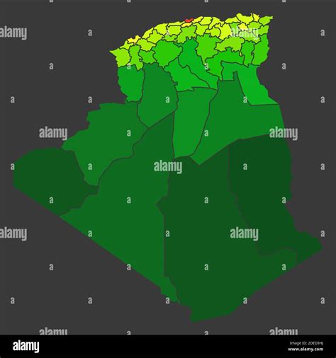 Algeria population heat map as color density illustration Stock Photo - Alamy