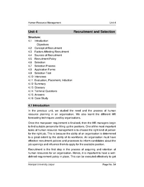 Unit 04 - Recruitment and Selection - Unit 4 Recruitment and Selection ...