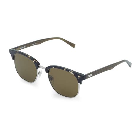 Levi's Men's Non-Polarized Green Lens Plastic Browline Square ...