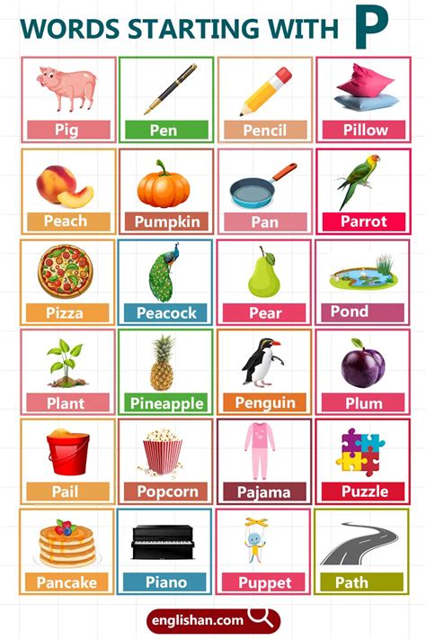 Words that Start with P: Easy Vocabulary for Kids