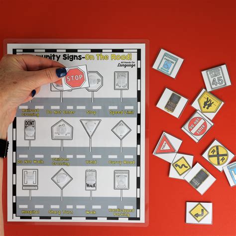 Community Road Signs Matching Game: Autism Life Skills (PDF Printable ...