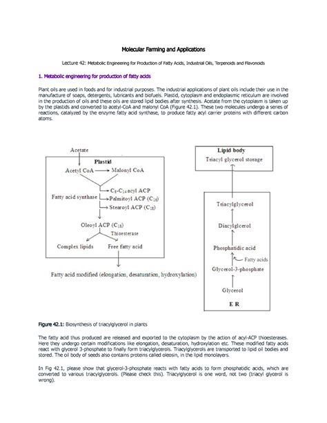 Lecture 42- Metabolic Engineering for Production of Fatty Acids ...