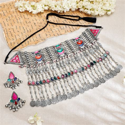 Oxidised Jewellery Online | Oxidised Jewellery Set Online - Rubans