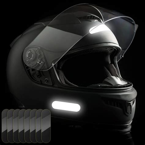 Buy 8 Pieces Reflective Stripes Stickers for Motorcycle Helmet, Safety ...