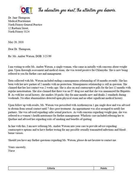 Image result for OET Writing Samples