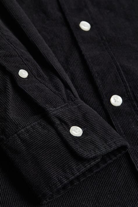 Men’s Black Regular Fit Corduroy shirt | H&M IN