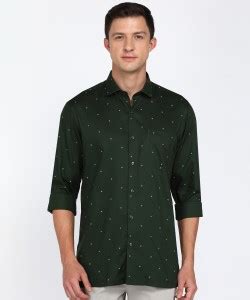 PETER ENGLAND Men Printed Formal Dark Green Shirt - Buy PETER ENGLAND ...
