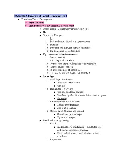 Developmental Psych Exam 3 Notes - 03.23 Theories of Social Development ...