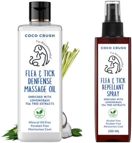 Natural Anti-Tick and Flea Pet Care Combo - Spray & Massage Oil | 100% ...