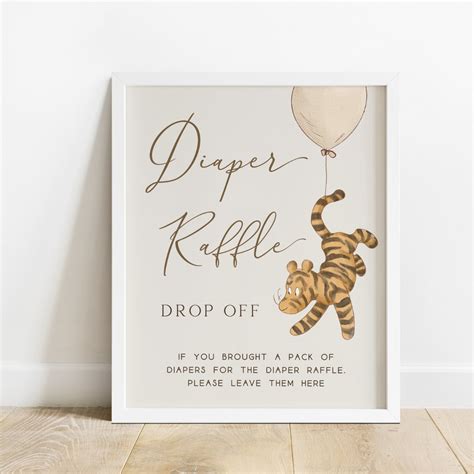Winnie the Pooh Diaper Raffle Sign - Custom Digital Template - Big Day Out