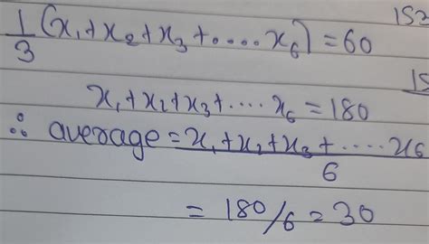 one third the sum of 6 numbers is 60.calculate the average of the 6 ...