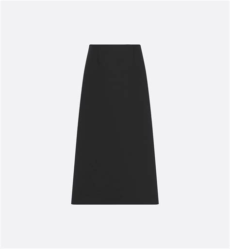 Macrocannage Flared Miniskirt Chambray Blue Cotton-Blend Tweed Knit | DIOR