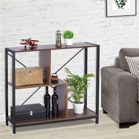 lafuria 3-Tier Industrial Console Table Bookshelf India | Ubuy