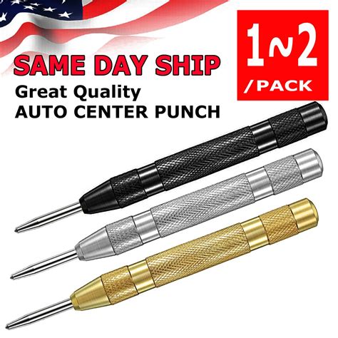 Automatic CENTER PUNCH Tool Adjustable Spring Loaded Super Strong Metal ...