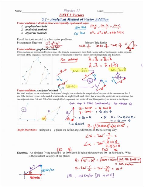 Applied Math 1 Vector Worksheet 的图像结果
