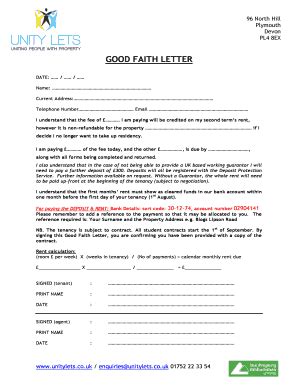 Good Faith Letter - Fill Online, Printable, Fillable, Blank | pdfFiller
