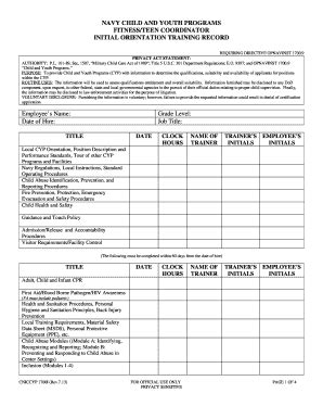 Fillable Online NAVY CHILD AND YOUTH PROGRAMS Fax Email Print - pdfFiller