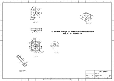 Mechanical PDF Practice Drawing Sheets for AutoCAD, CATIA, NX ...