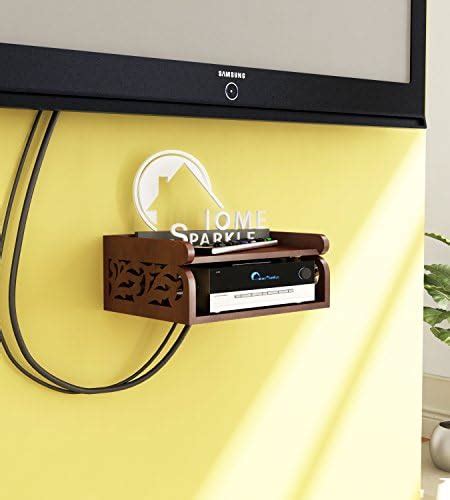 Home Sparkle Carved Engineered Wood Set Top Box Holder| WiFi-Modem ...