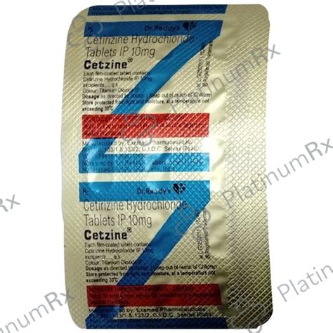 Cetzine 10mg Tablet 15s - Save 46% on Substitute Medicine