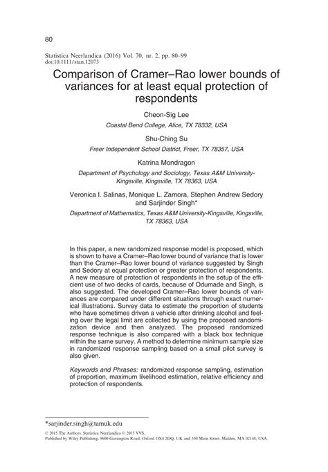 Image result for Cramer-Rao Lower Bounds