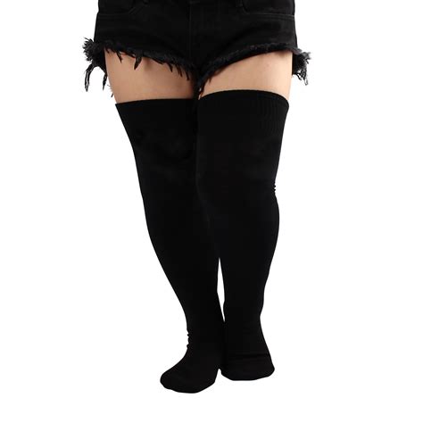 Miyuadkai Stockings Women's Plus Size Women Over Knee Tall Socks Plus ...