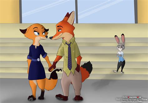 Nick Wilde and Megan Fawkes, Judy Hopps by KatyushkaWolf on DeviantArt